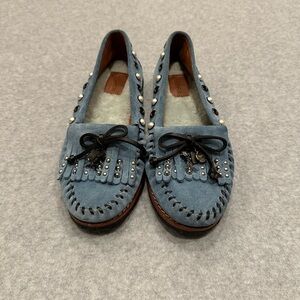 COACH Roccasin Moccasin Chambray Blue Suede